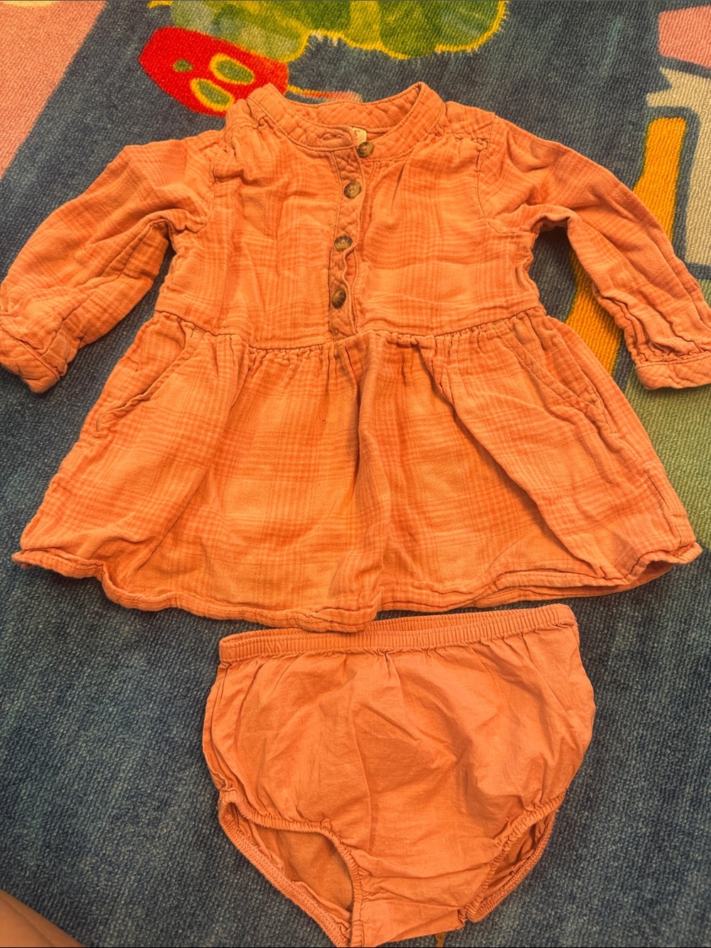 Cat & Jack Orange Cotton Gauze Dress with Bloomers